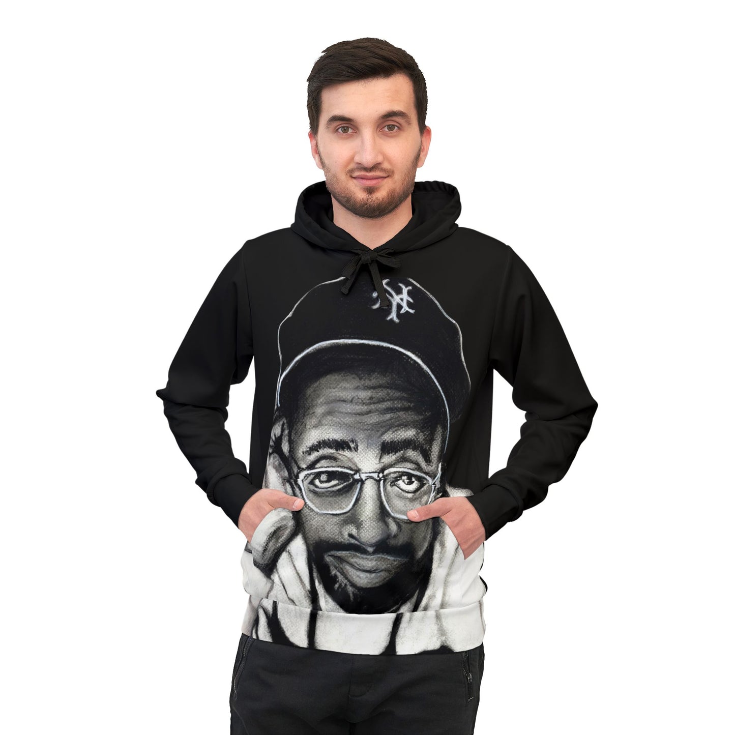 Hip-Hop Icon Athletic Hoodie - Urban Streetwear Art Spike Lee Inspired